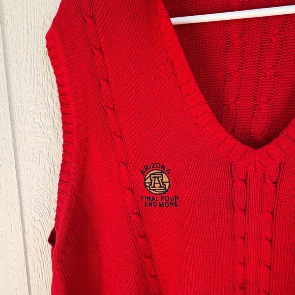 Vintage Arizona Wildcats Sweater Vest Men's XL Red Knit Rebounders Club 80s RARE - Picture 2 of 11